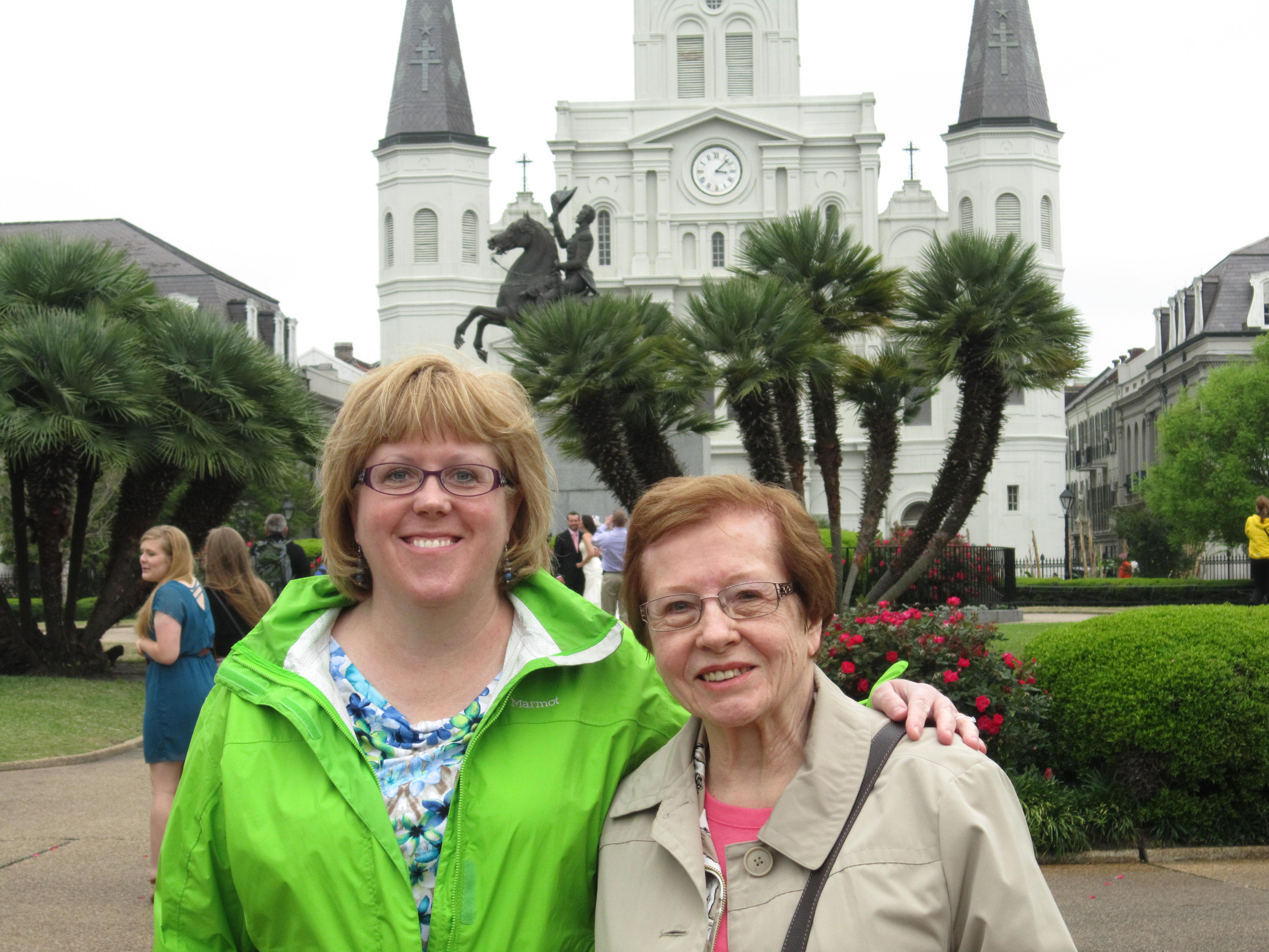 Linda & Betty outside of St. Louis Cathedral in New Orleans