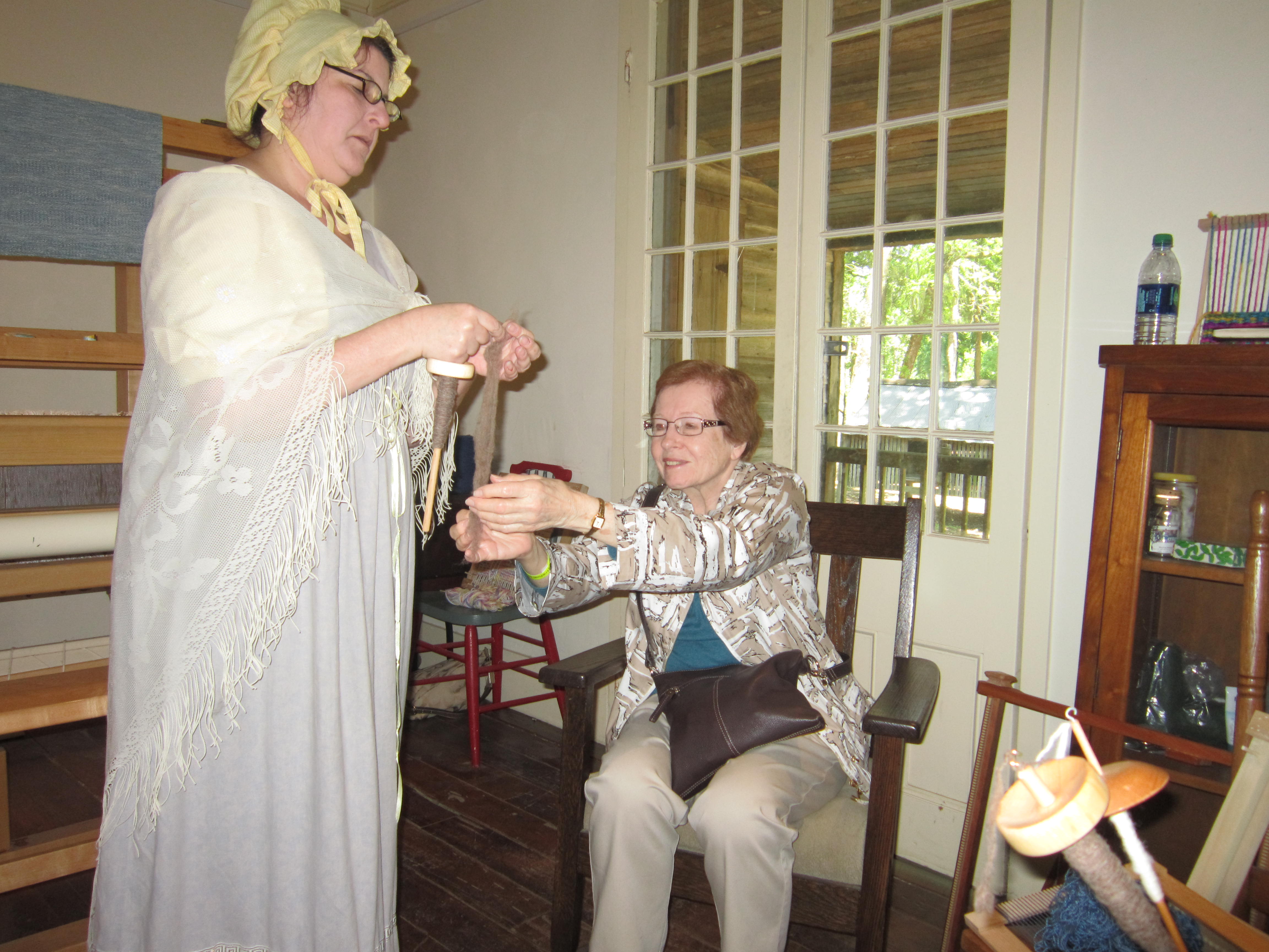 Weaving demonstration at the Destrehan Plantation.
