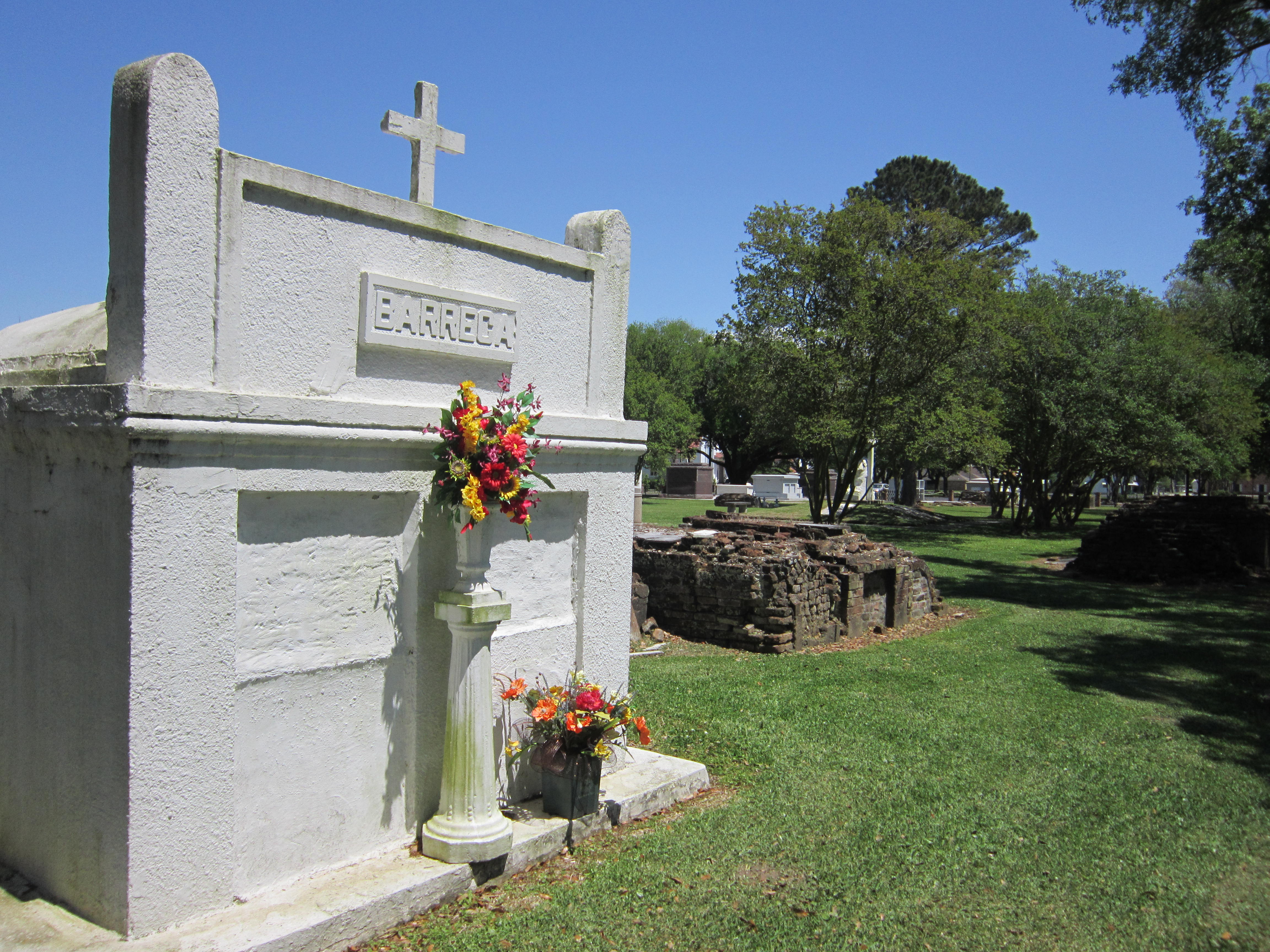 Cemetery with above ground graves near the Ormond Plantation