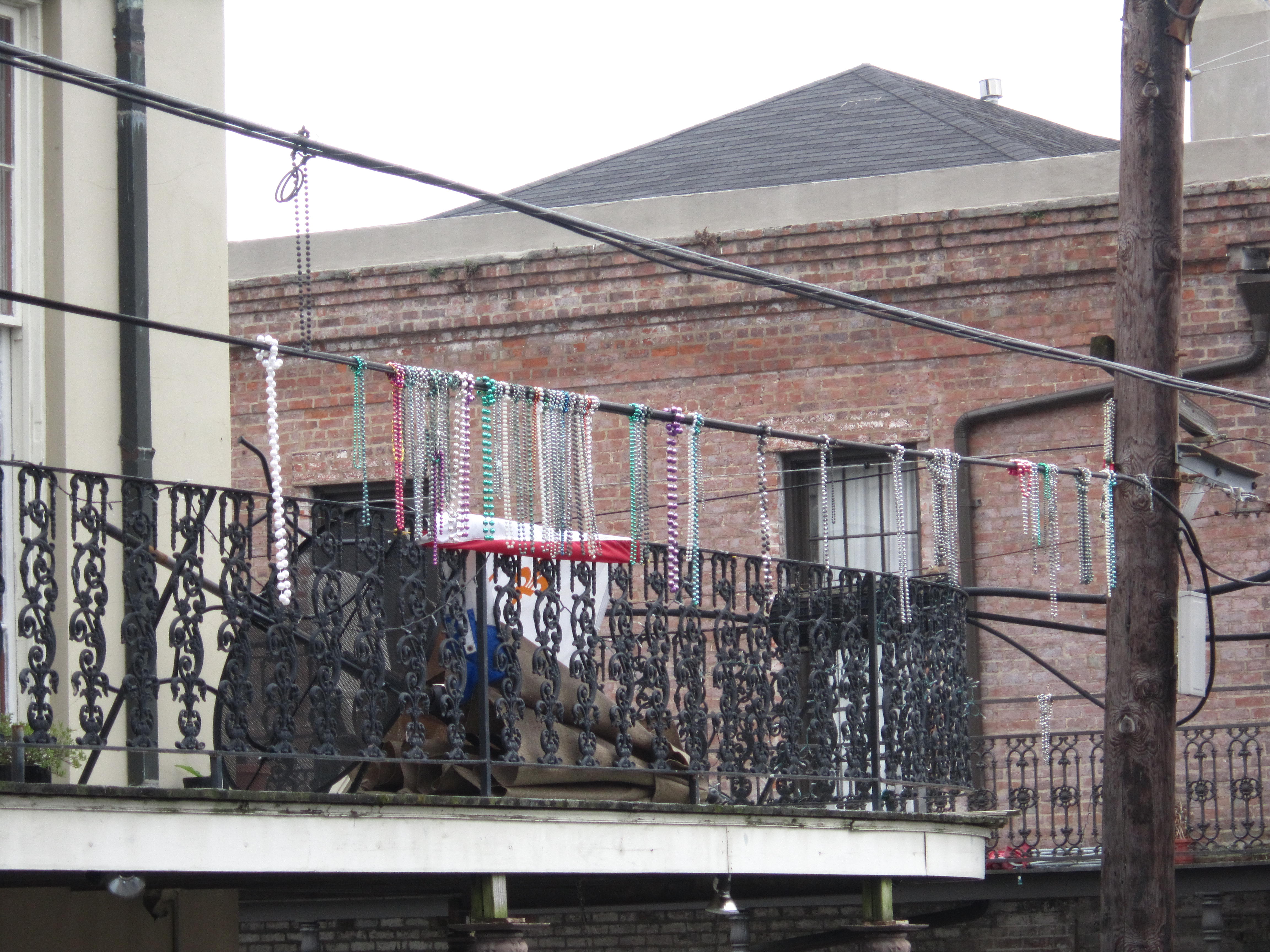 Beads were evident many places from Mardi Gras